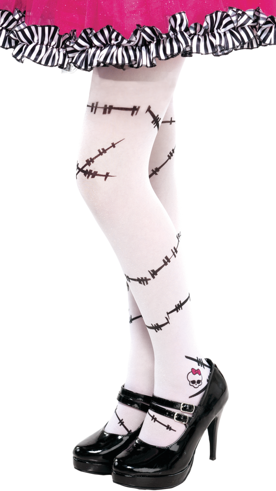 Kids black top and white tights
