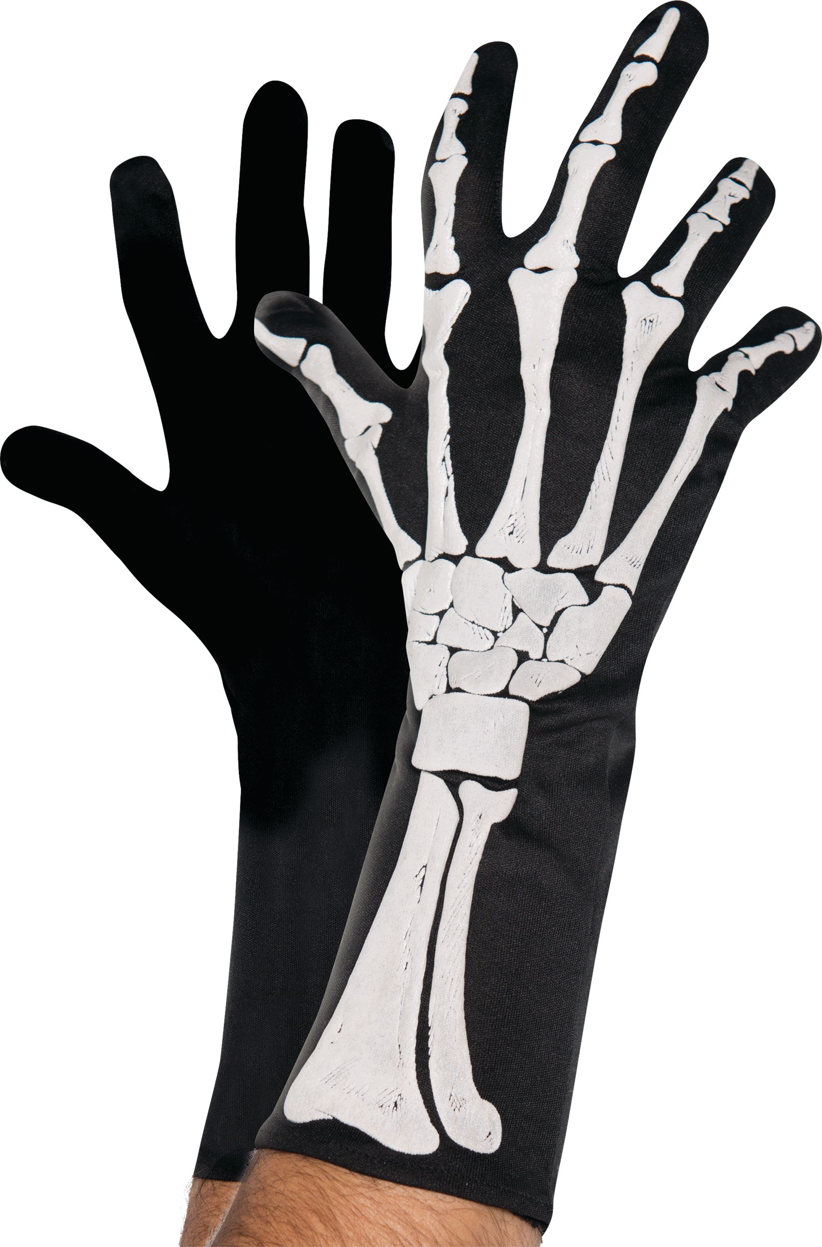 Skeleton Adult Black Bone Gloves Composite_or_Mixed
