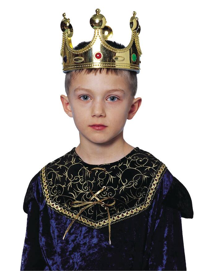 Kids' Jeweled King Halloween Costume Crown Front_Flat