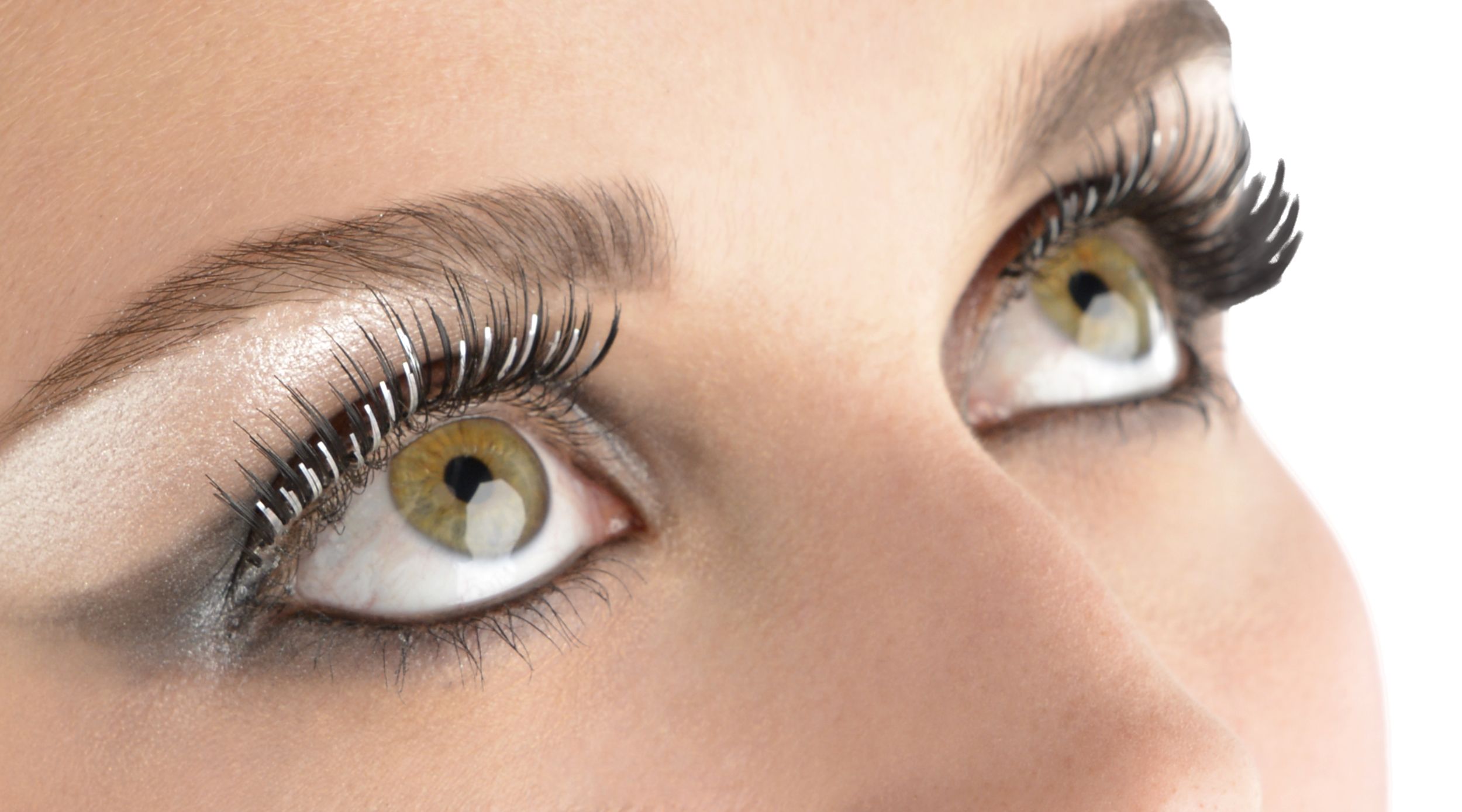 Foil Tinsel Fake False Eyelashes, Silver/Black, One Size, Wearable Costume Accessory for Halloween Front_Angled_Right