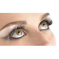 Foil Tinsel Fake False Eyelashes, Silver/Black, One Size, Wearable Costume Accessory for Halloween Front_Angled_Right