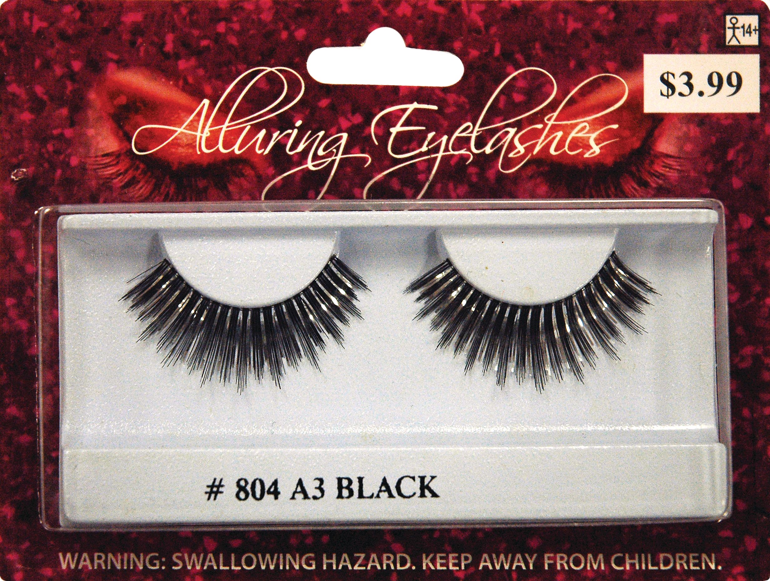 Foil Tinsel Fake False Eyelashes, Silver/Black, One Size, Wearable Costume Accessory for Halloween Front_Flat