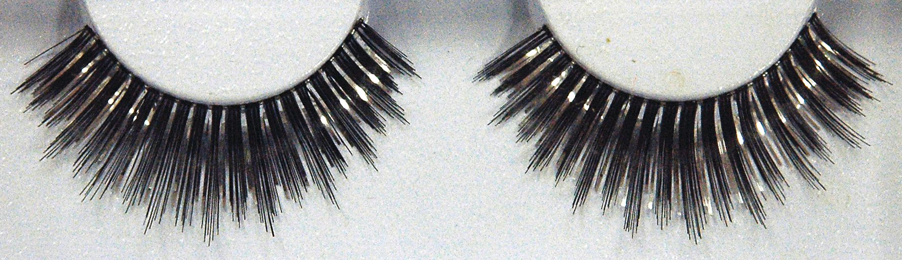 Foil Tinsel Fake False Eyelashes, Silver/Black, One Size, Wearable Costume Accessory for Halloween Front_Flat