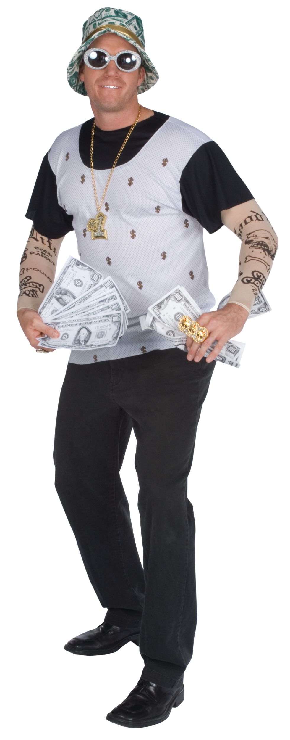 Faux argent Big Daddy, vert, taille unique, paq. 40, accessoire de costume pour l'Halloween Composite_or_Mixed