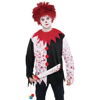 Couteau de clown diabolique, arc-en-ciel/argenté, 21 po, accessoire de costume à porter pour l'Halloween Front_Flat
