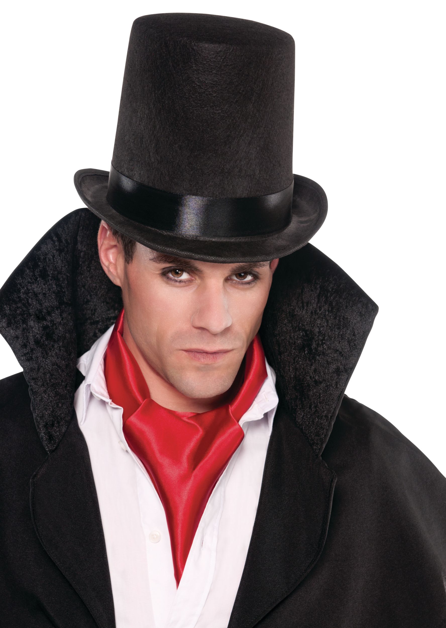 Abraham Lincoln Stovepipe Top Hat, Black, One Size, Wearable Costume Accessory for Halloween Front_Flat