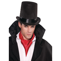 Chapeau haut de forme d'Abraham Lincoln, noir, taille unique, accessoire de costume à porter pour l'Halloween Front_Flat