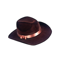 Chapeau de cowboy western floqué, brun, taille unique, accessoire de costume à porter pour l'Halloween Front_Angled_Right