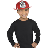 Casque de protection en plastique de pompier Fire Dept., rouge, taille unique, accessoire de costume à porter pour l'Halloween Front_Flat