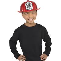Casque de protection en plastique de pompier Fire Dept., rouge, taille unique, accessoire de costume à porter pour l'Halloween Front_Flat