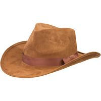 Archaeologist Cowboy Faux Suede Hat, Brown, One Size, Wearable Costume Accessory for Halloween