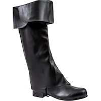 Couvre-bottes de pirate mi-mollet, noir, taille unique, accessoire de costume à porter pour l'Halloween