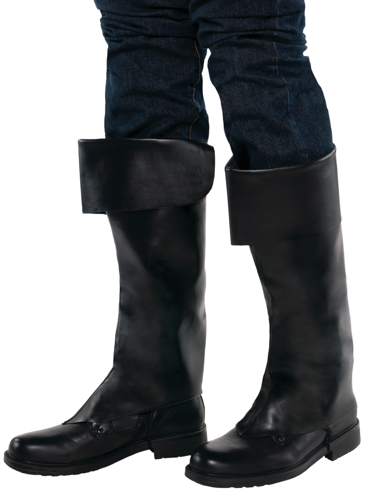 Adult Pirate Boot Cover Halloween Costume, Black, One Size Party City