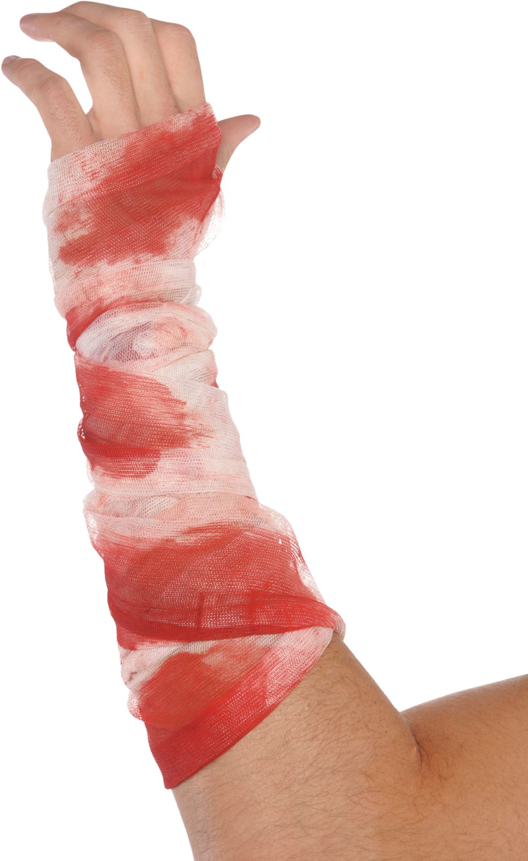 Rouleau de gaze ensanglantée, blanc/rouge, 5 pi, accessoire de costume à porter pour l'Halloween Side_Left