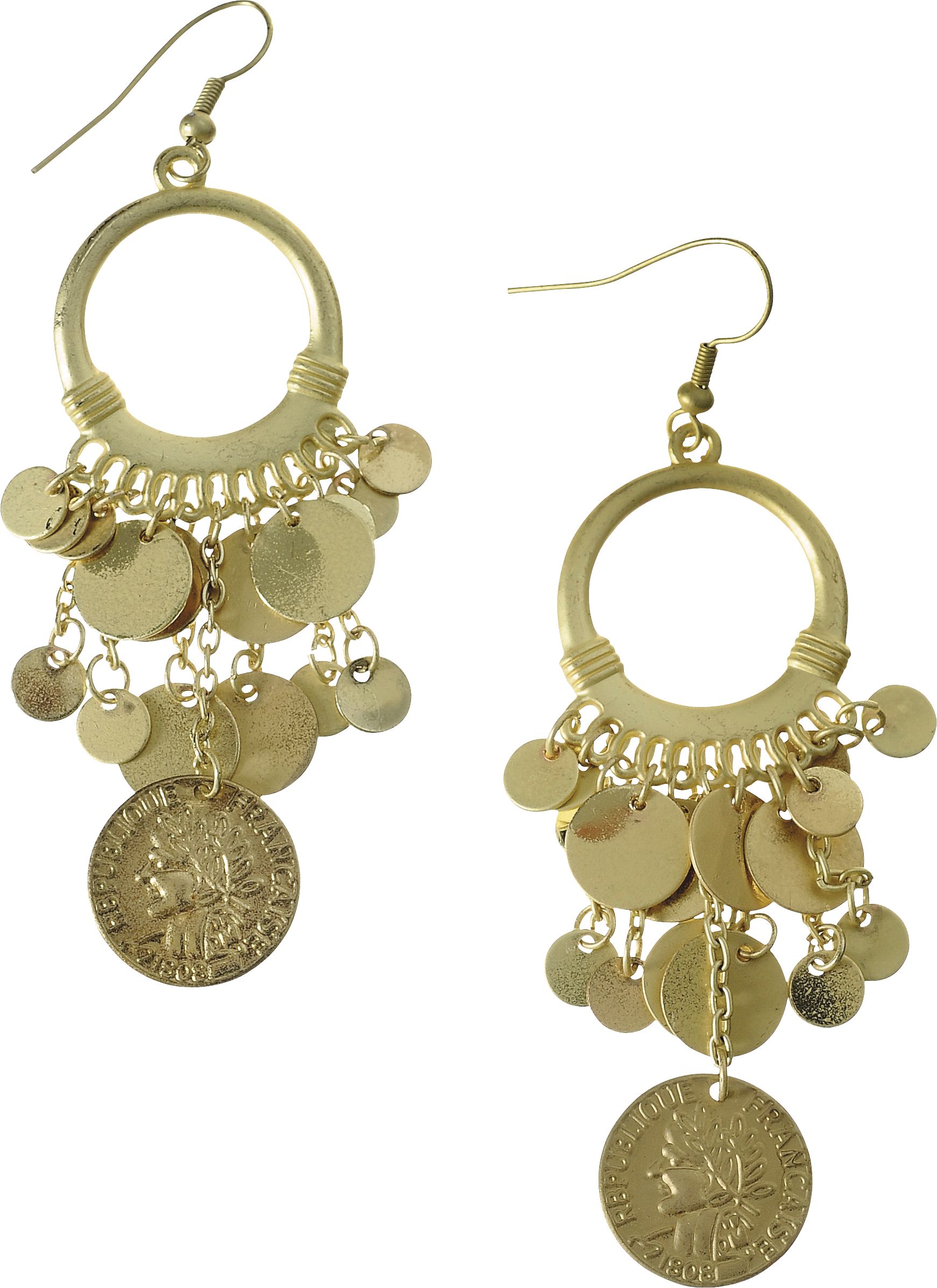 9cm long BOHO roman COINS drop dangle coin EARRINGS antique VINTAGE GOLD  PLATED | eBay