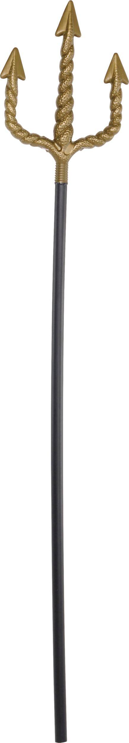 Greek Golden Trident Weapon, Gold/Black, 49-in, Wearable Costume Prop for Halloween Front_Flat