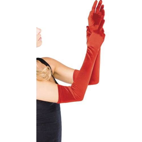 Adult Elbow Long Gloves, Red, One Size, Wearable Costume Accessory for Halloween
