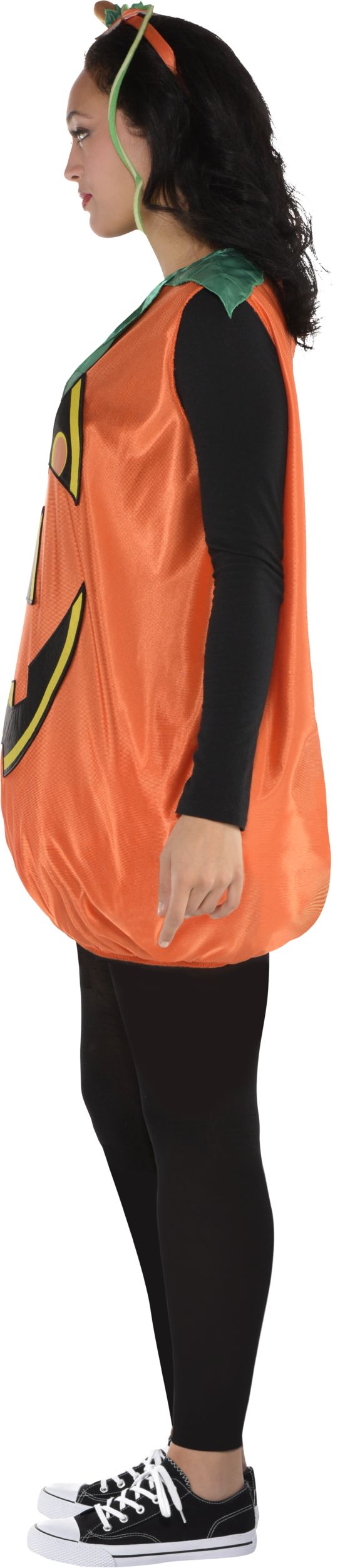 Women's Pumpkin Orange Tunic with Headband Halloween Costume, One Size Side_Left