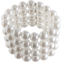 Multi-Strand Faux Pearl Bracelet, White, One Size, Wearable Costume Accessory for Halloween Front_Elevated