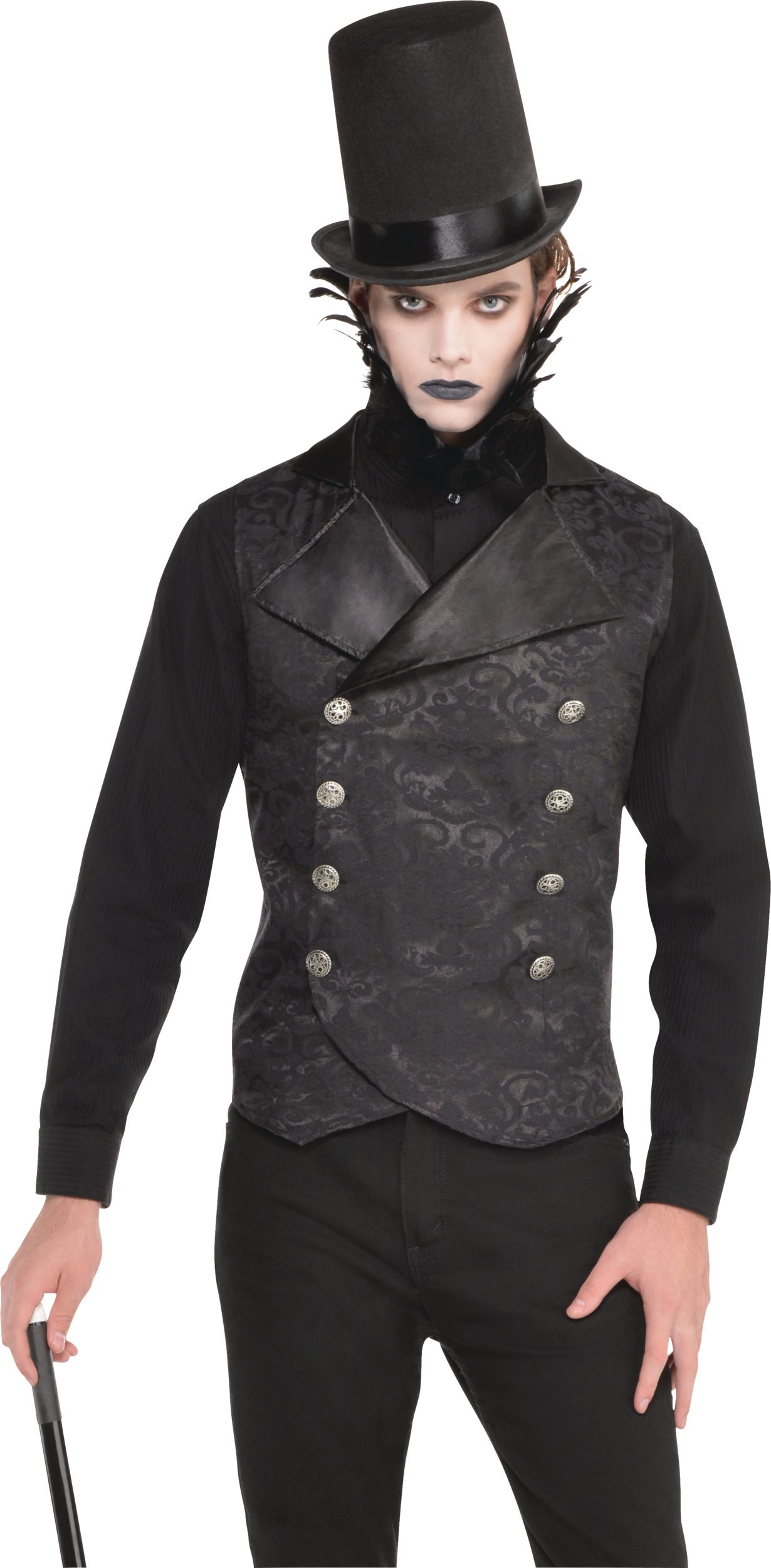 Black Vampire Vest Front_Flat