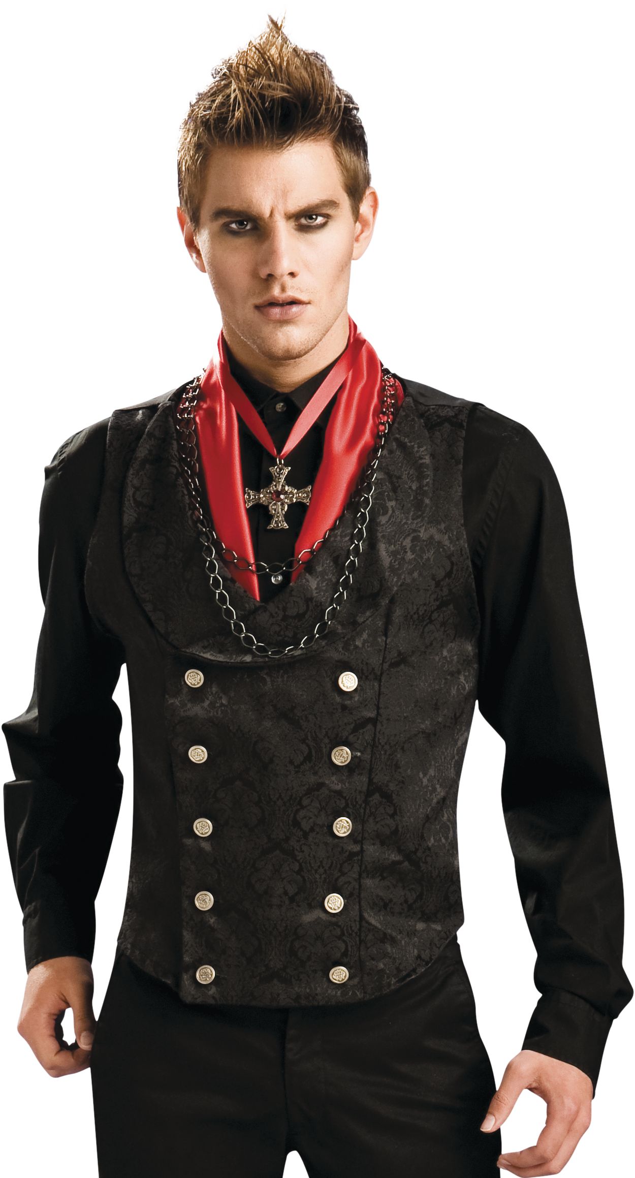 Black Vampire Vest Front_Flat