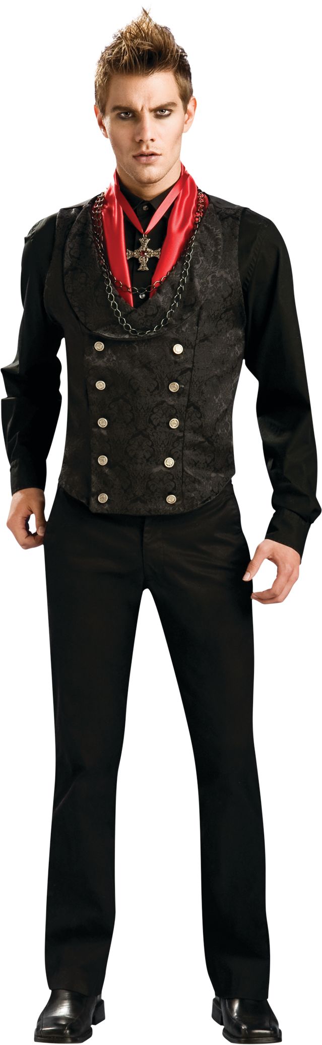 Black Vampire Vest Front_Flat