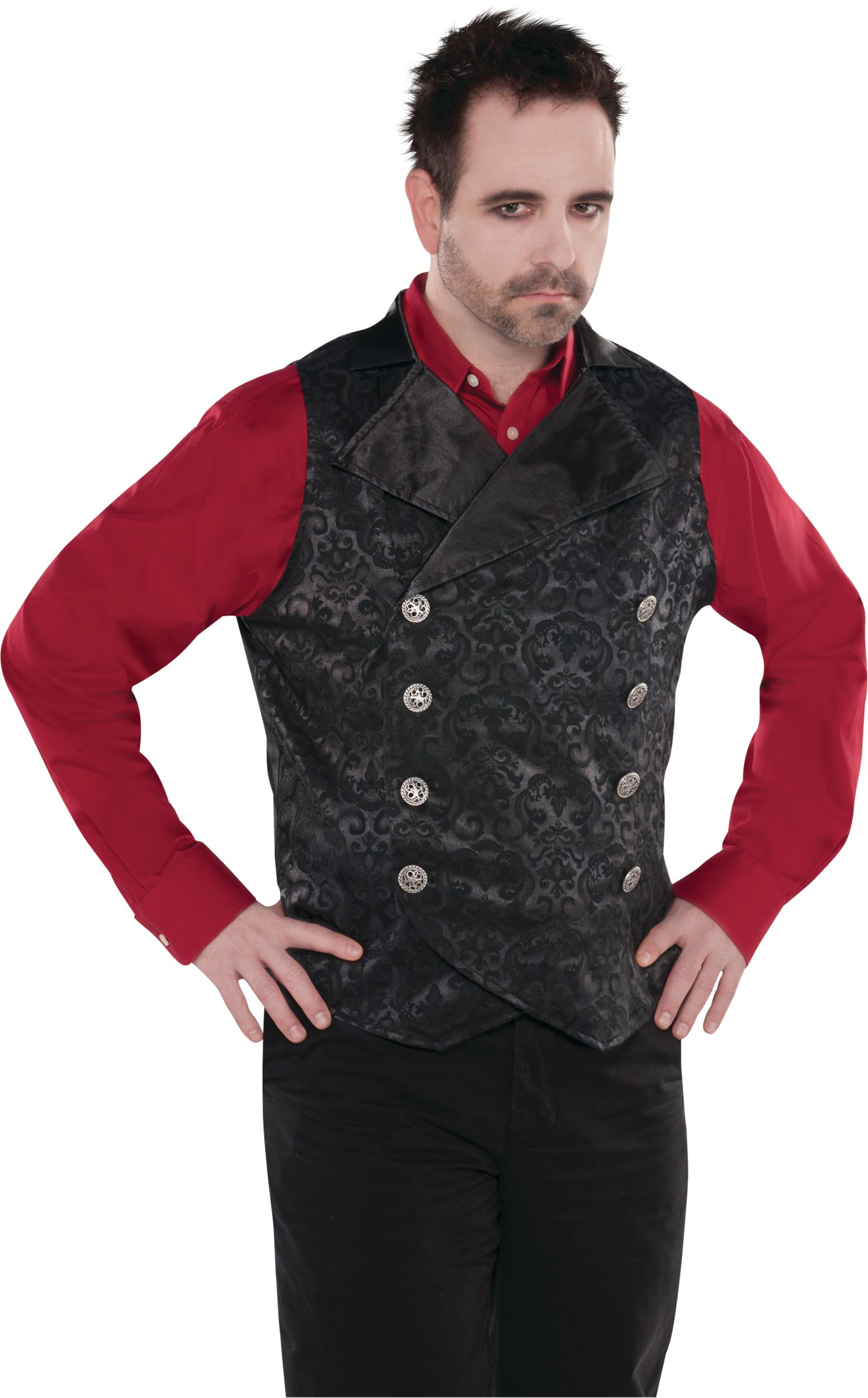 Black Vampire Vest Front_Three_Fourths_Angled_Right