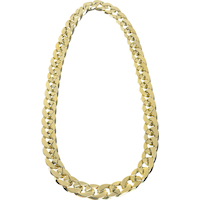 Collier maillon de chaîne de rappeur, doré, 30-1/2 po, accessoire de costume à porter pour l'Halloween Front_Flat