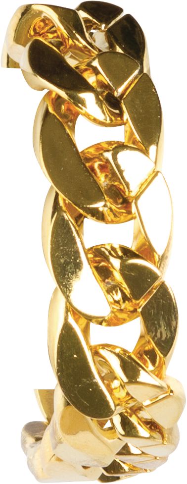 1980s Big Links Bracelet Jewelry, Gold, One Size, Wearable Costume Accessory for Halloween CloseUp