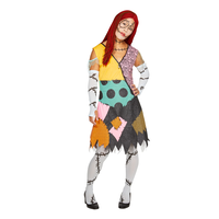 Women's Disney The Nightmare Before Christmas Sally Multi-Coloured Dress with Headband/Tights/Socks Halloween Costume, Assorted Sizes