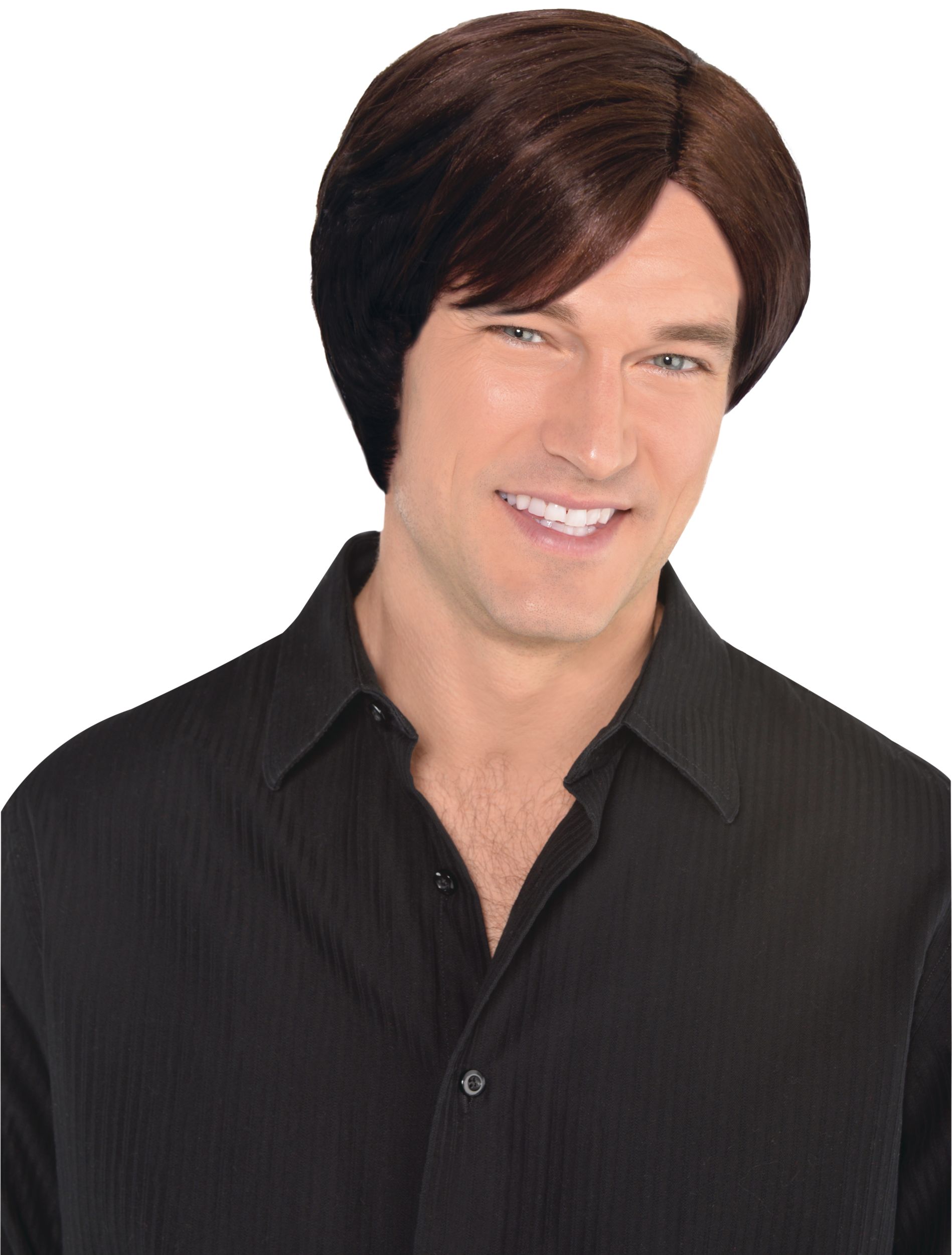 Charming Prince Straight Hair Side Bang Wig, Brown, One Size, Wearable Costume Accessory for Halloween Front_Flat