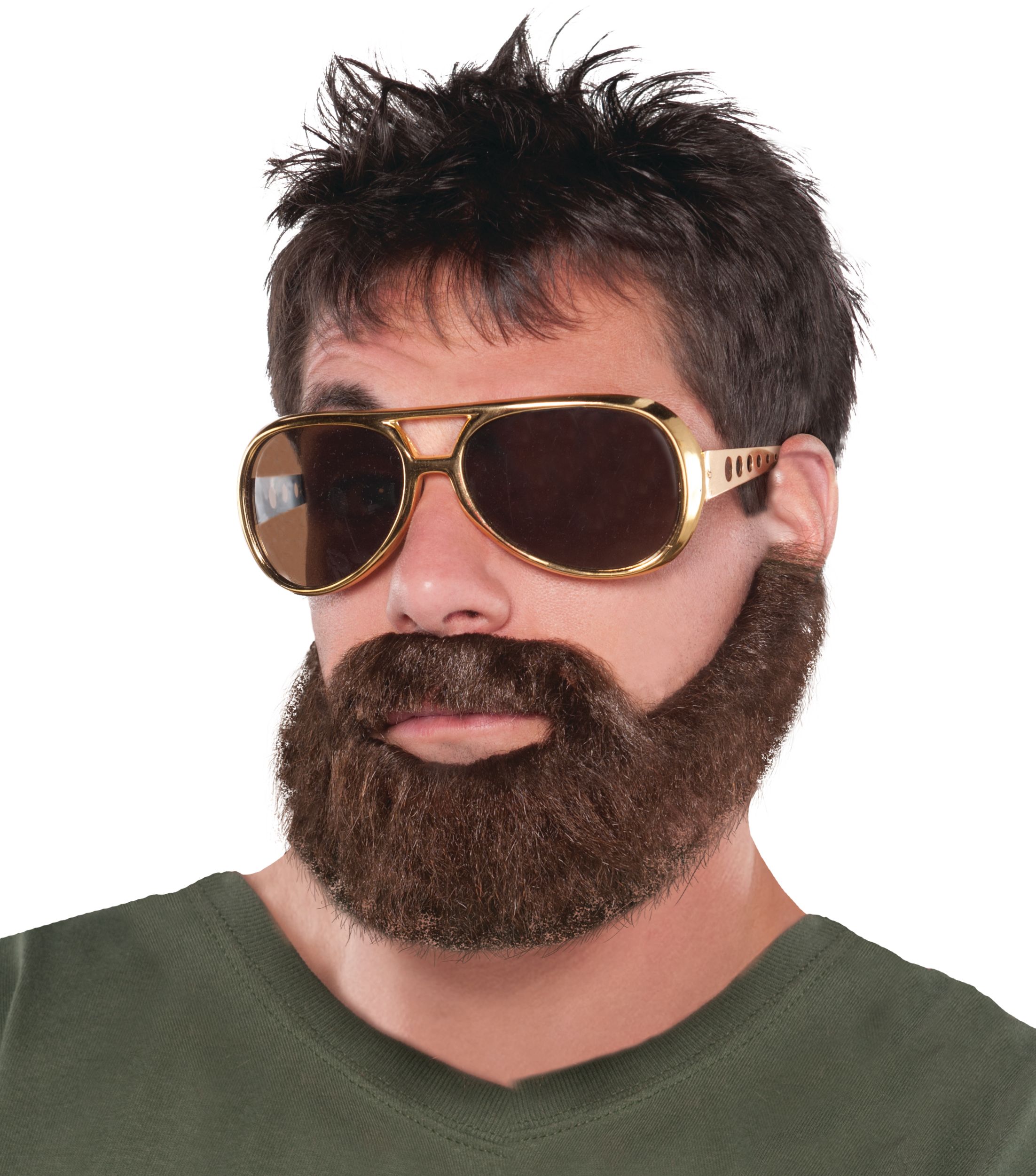 Hungover Beard Facial Hair Brown One Size Wearable Costume