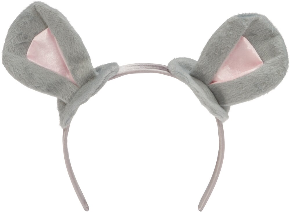 Kids' Furry Mouse Ears Headband, Grey/Pink, One Size, Wearable Costume ...