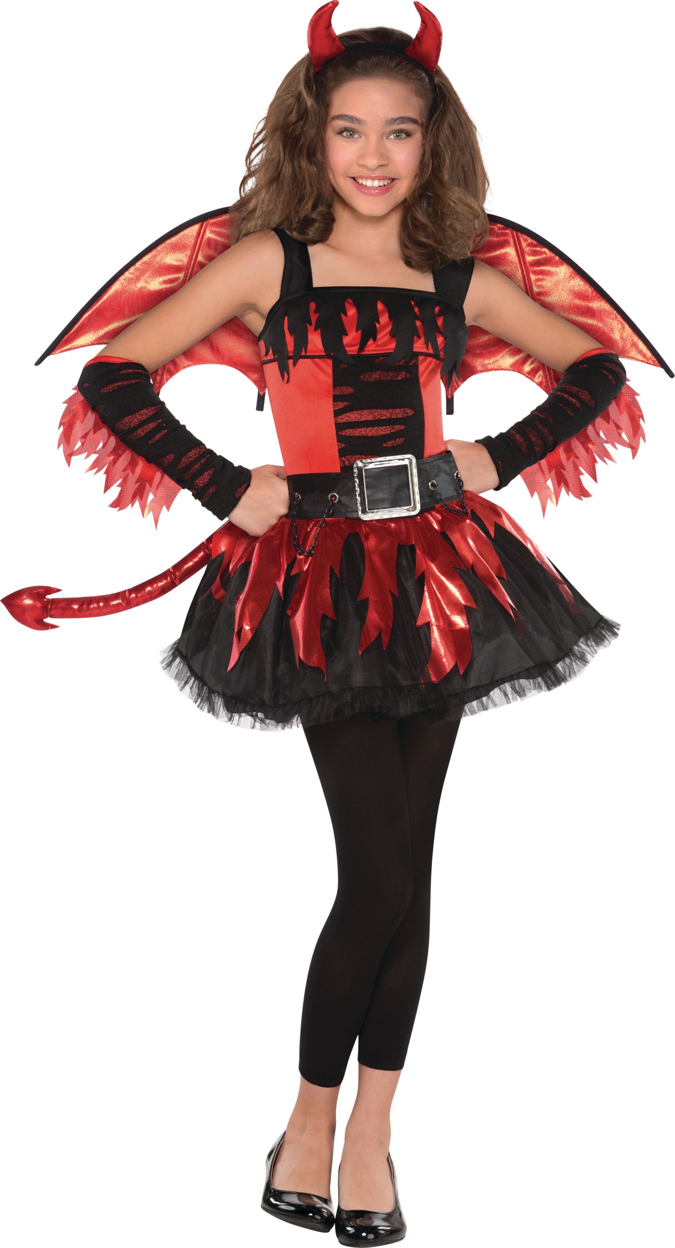 Kids Girls Black Footless Tights Size M Halloween Costume Black
