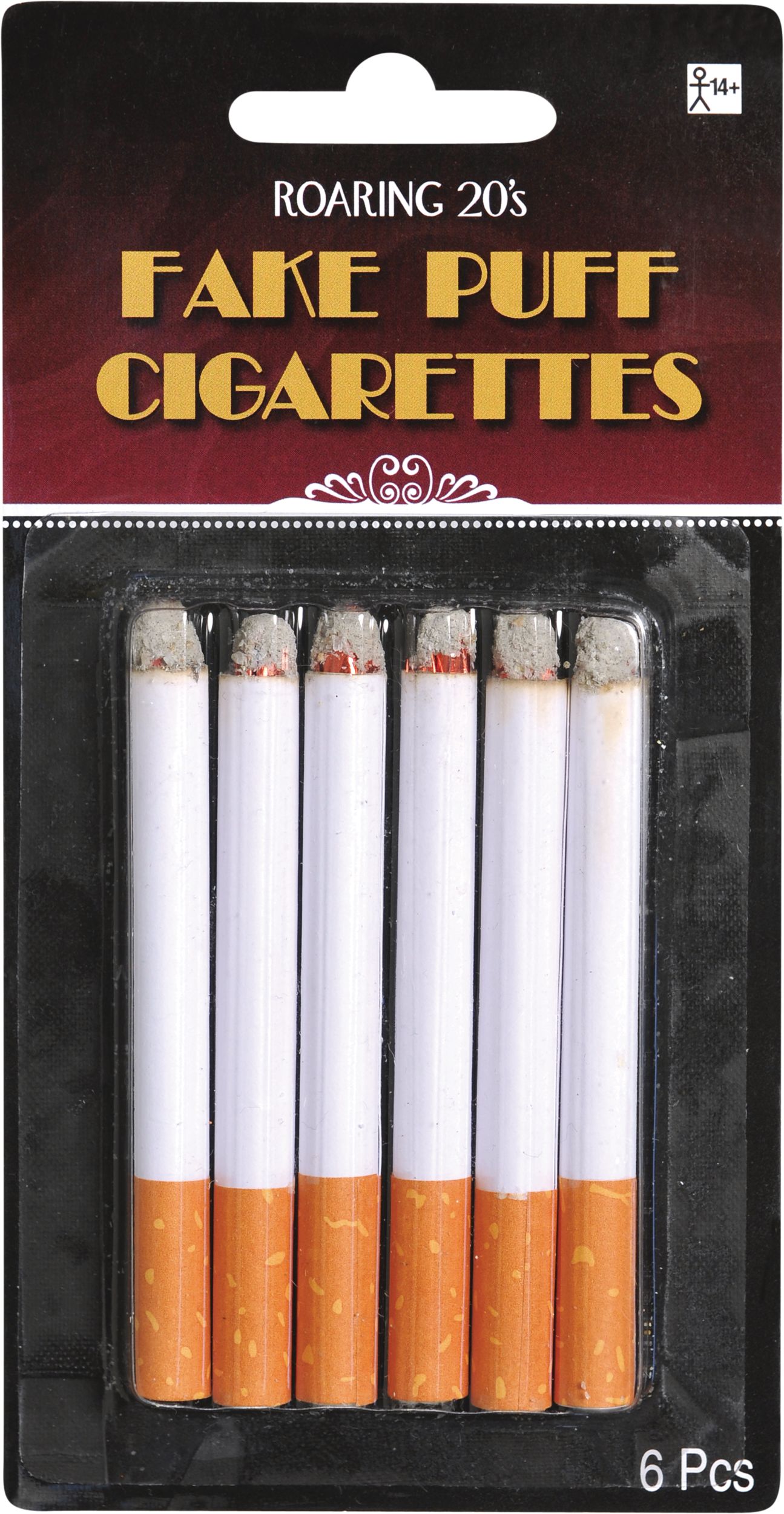 Fausses cigarettes des années 1920, blanc/brun, 3-1/4 po, paq. 6,  accessoires de costume pour l'Halloween