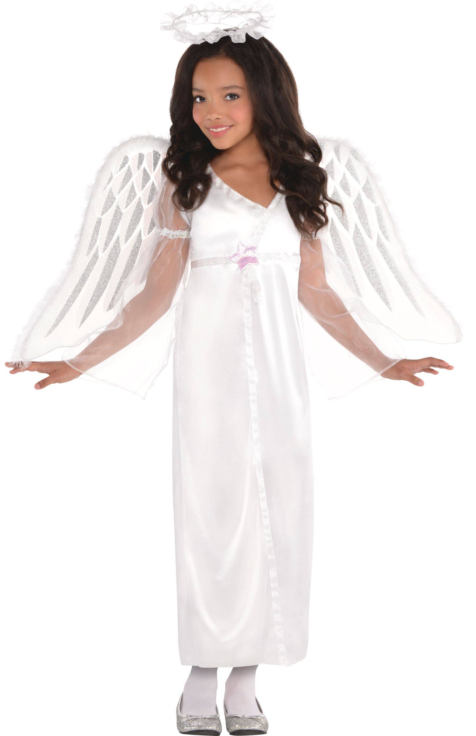 Kids' Angel White Dress with Halo Headband Halloween Costume, Assorted ...