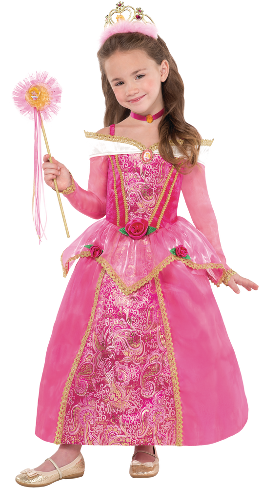 Kids Disney Sleeping Beauty Princess Aurora Pink Off The Shoulder