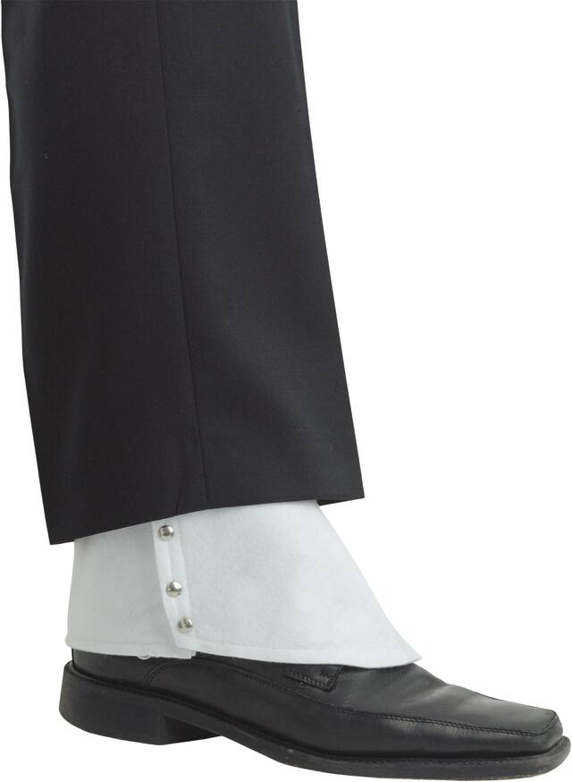 20s Spats, White, Adult, One Size Front_Angled_Right
