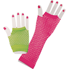 Adult Long Fingerless Fishnet Gloves, Assorted Colours, One Size, Wearable  Costume Accessory for Halloween