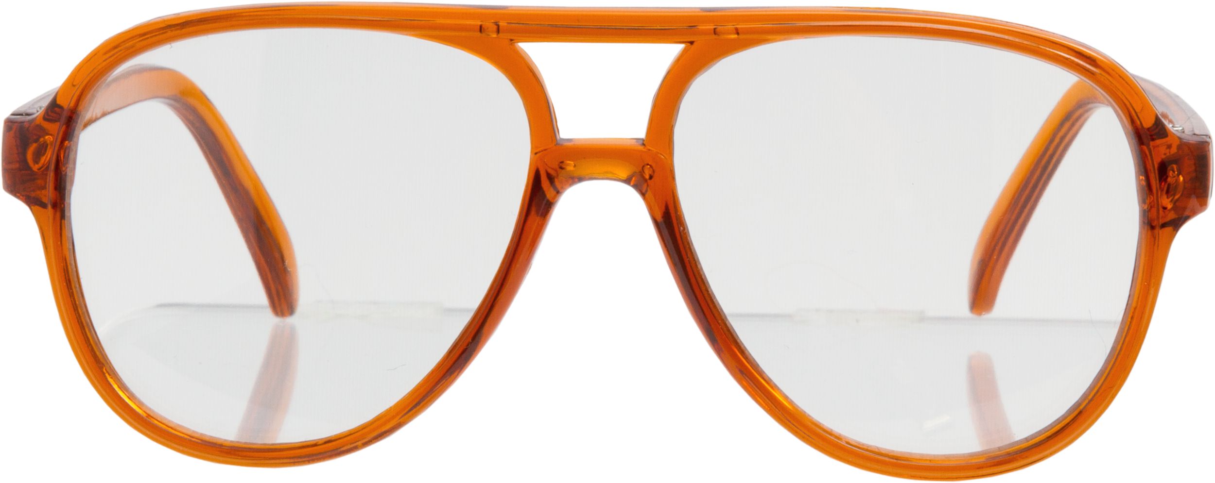 1970s Studious Vintage Eyeglasses, Orange, One Size, Wearable Costume Accessory for Halloween Front_Flat