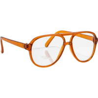 1970s Studious Vintage Eyeglasses, Orange, One Size, Wearable Costume Accessory for Halloween Front_Angled_Right