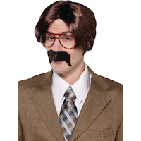 1970s Studious Vintage Eyeglasses, Orange, One Size, Wearable Costume Accessory for Halloween Front_Angled_Left