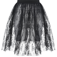 Jupe pop en dentelle et tulle des années 80 pour adulte, noir, taille universelle, accessoire de costume à porter pour l'Halloween
