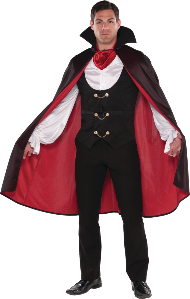 Men #39 s Dracula Vampire Black/Red Outfit with Shirt CapeHalloween