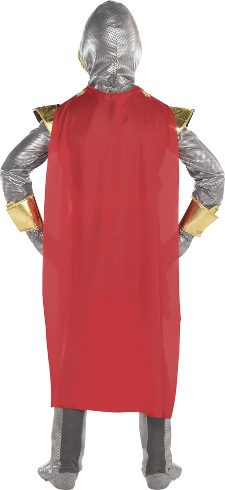 Kids Medieval Crusader Knight Silver Red Outfit with Tunic Cape Gloves Boot Covers Halloween Costume Assorted Sizes