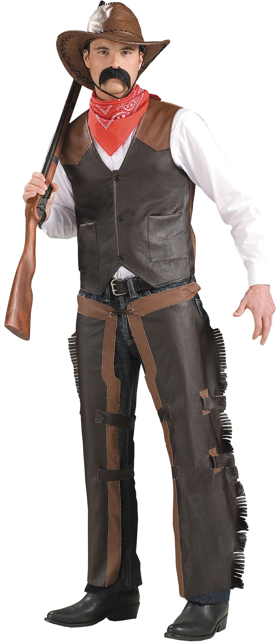 Adult Cowboy Chaps Front_Angled_Left