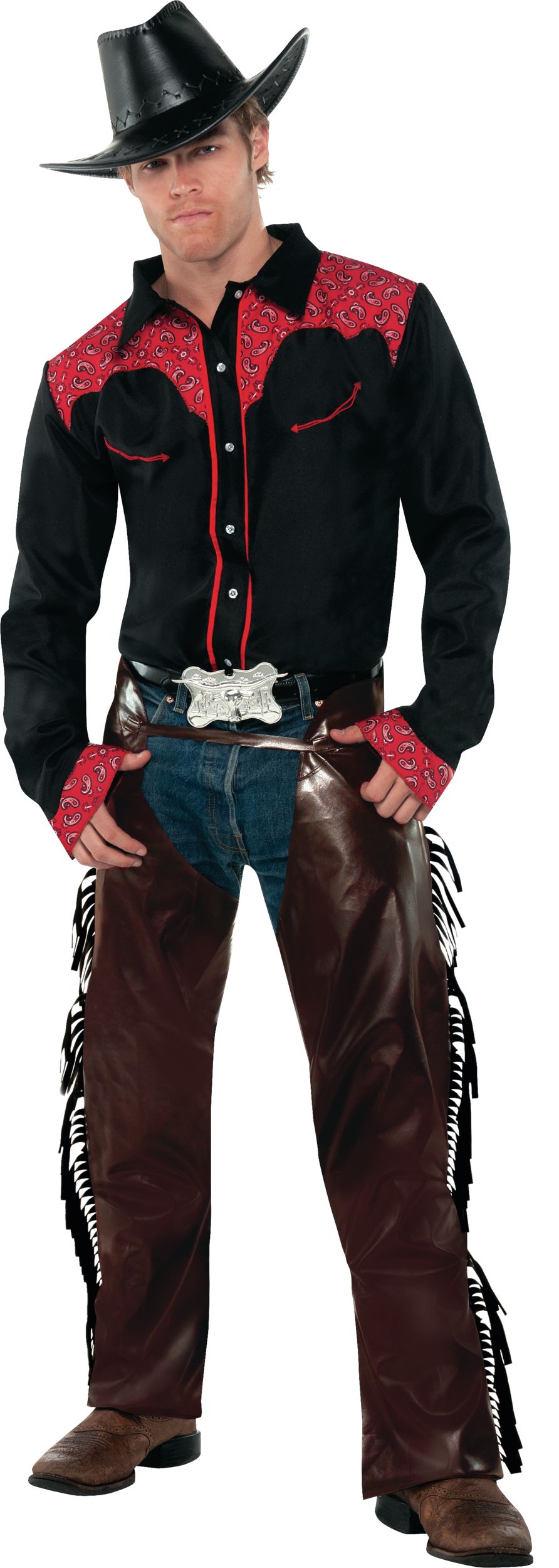 Adult Cowboy Chaps Front_Angled_Left