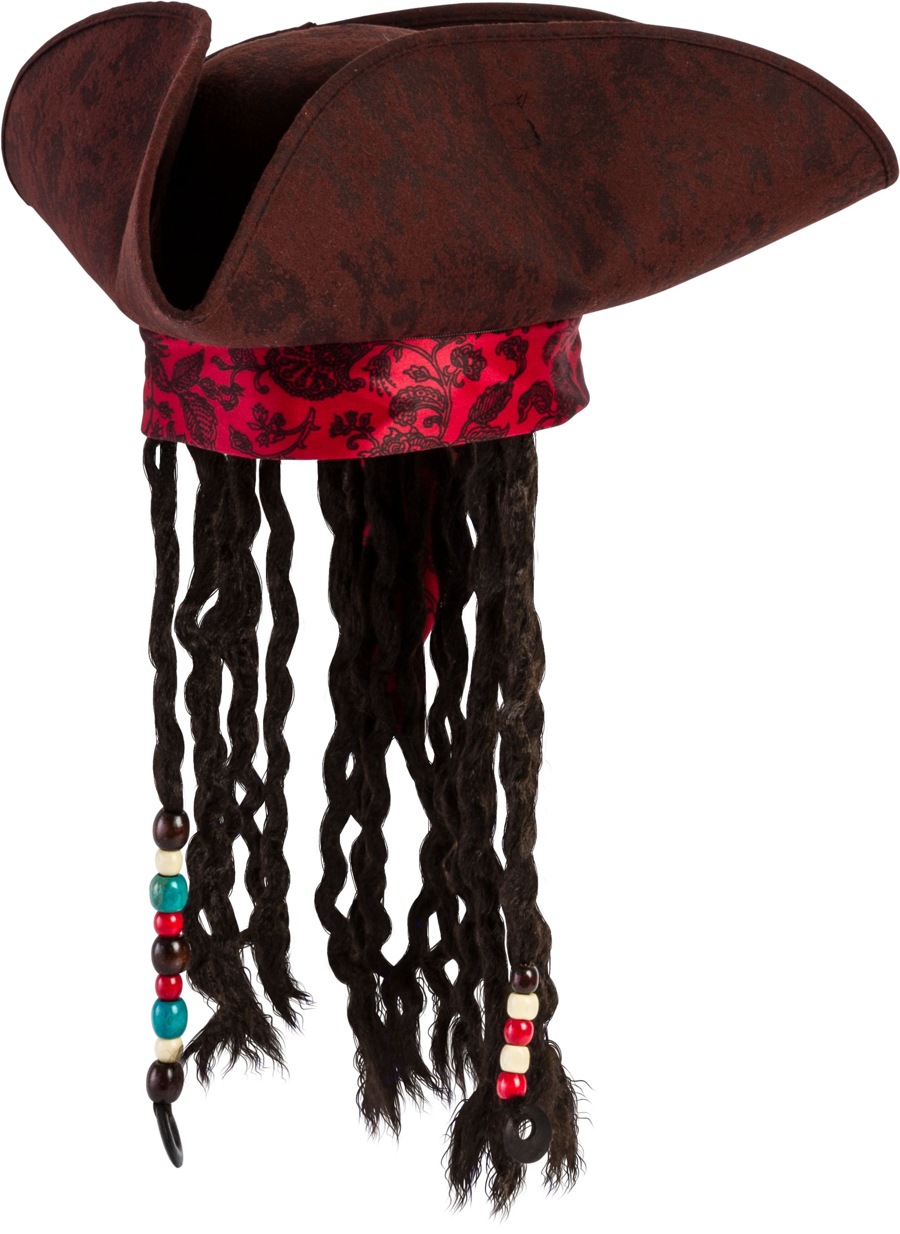 Pirates of the Caribbean Party Hat with Braids Front_Three_Fourths_Angled_Left