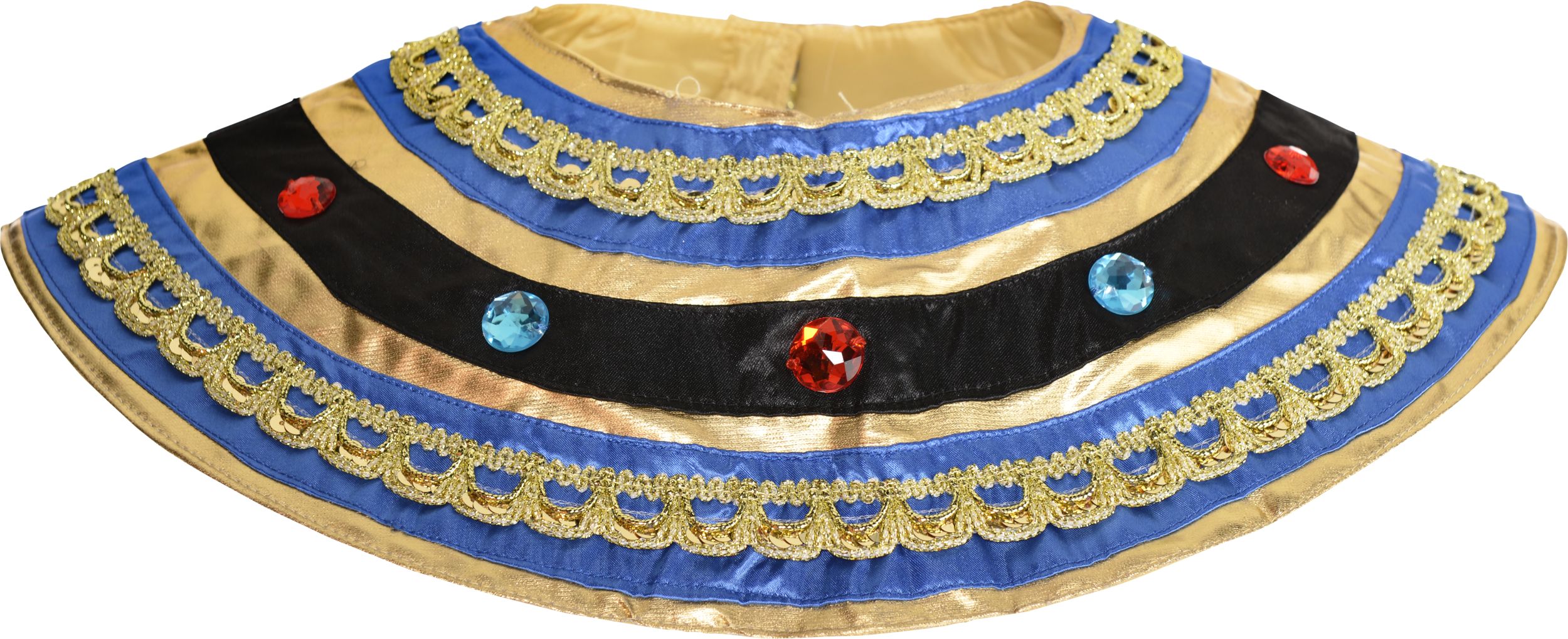 Men's Egyptian Pharaoh Black/Blue Tunic with Headpiece & Wrist Cuffs Halloween Costume, Assorted Sizes Front_Flat