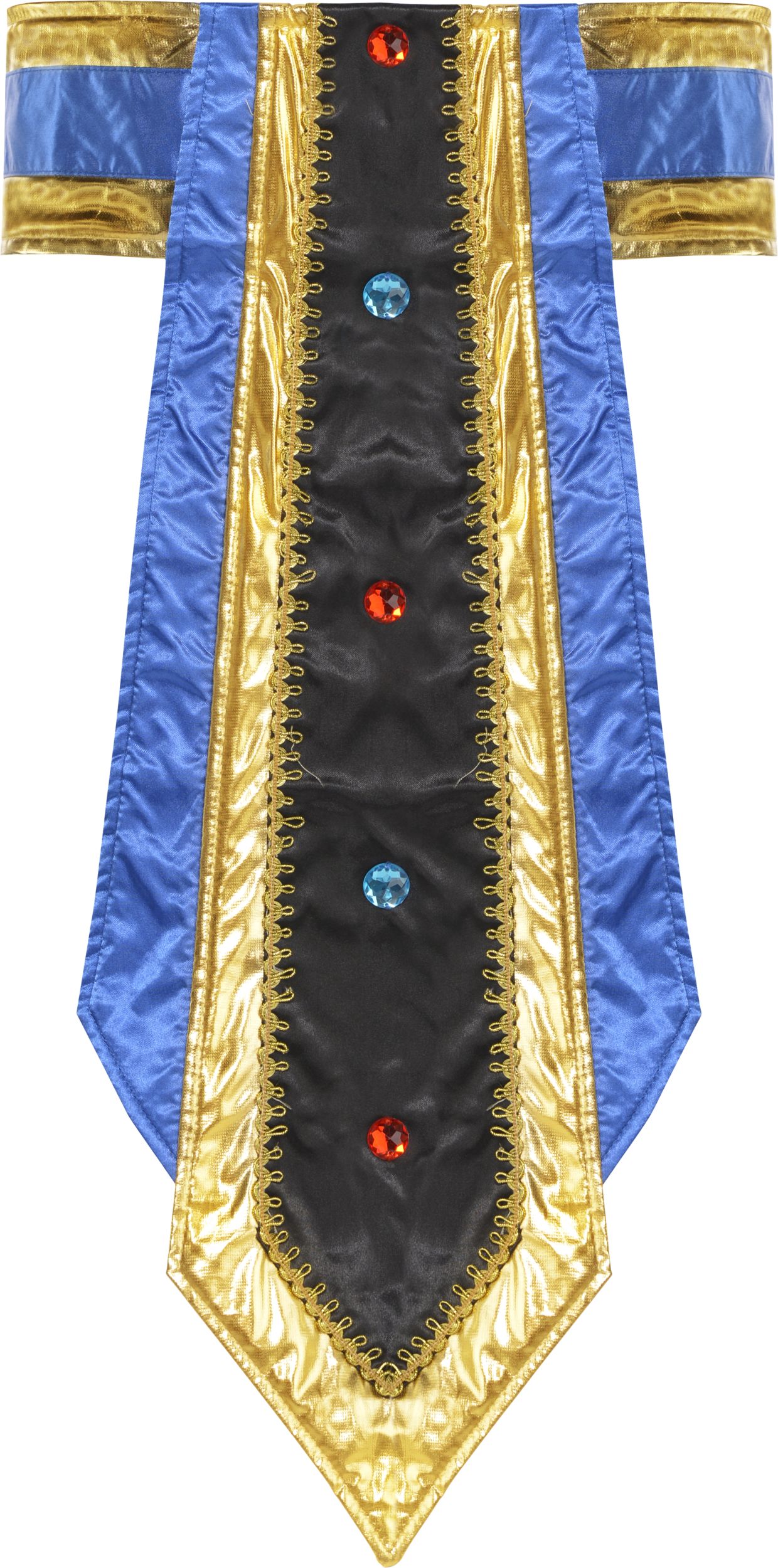 Men's Egyptian Pharaoh Black/Blue Tunic with Headpiece & Wrist Cuffs Halloween Costume, Assorted Sizes Front_Flat